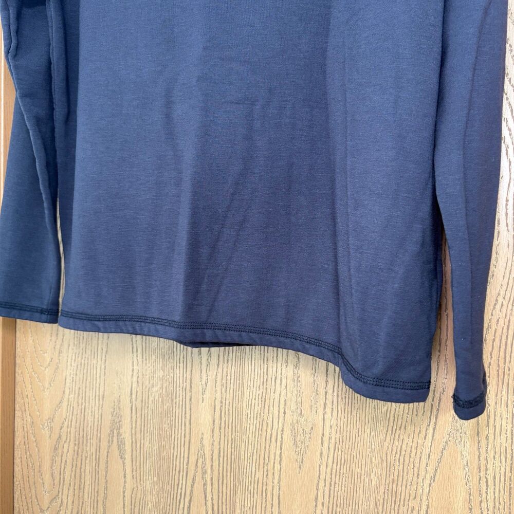 Madewell MWL Superbrushed Contrast-Stitched Easygoing Sweatshirt - Navy - XXS - Picture 5 of 9